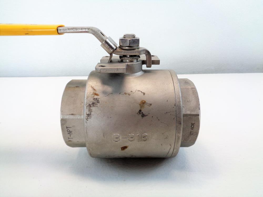 TCI 3" NPT Full Port Ball Valve, 1000 WOG, 316 Stainless Steel